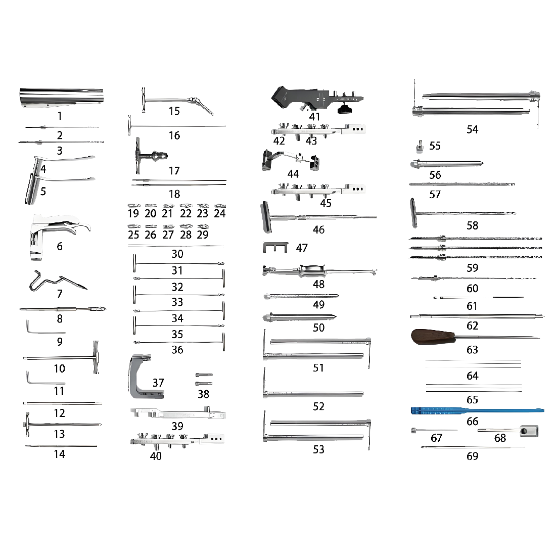 Zestaw instrumentów do gwoździa blokującego piszczelowego (Ⅲ)